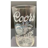Early Etched Coors Golden Beer Glass