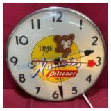 Walters Beer Bubble Glass Clock, 15-Inch