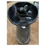 Black Salon Shampoo Bowl With Pedestal Base