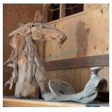 Wooden Horse Sculpture With Saddle