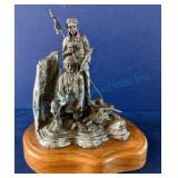 Pewter Sculpture on Wooden Base