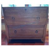 Two-Drawer Wooden Storage Chest