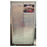 Metal Rolling Storage Cabinet With Contents