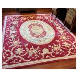 8ft x 10ft Red and Ivory Floral Area Rug