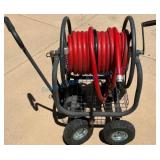 Heavy-Duty Hose Reel Cart with Red Hose