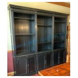 Large Black Wooden Library Bookcase