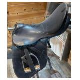 English Riding Saddle in Black Leather