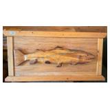 51 x 25 Carved Wood Fish Wall Hanging