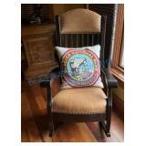 Wood and Leather Rocking Chair