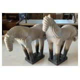 Pair of Abstract Zebra Sculptures