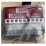 Set of 3 Heavy Duty Tarps in Original Packaging