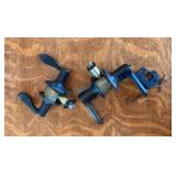 Set of Two Brass and Black Door Handles