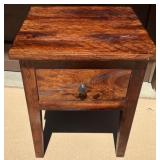 Solid Wood Side Table with Single Drawer
