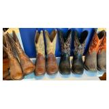 Four Pairs of Cowboy Boots, Sizes 12 and 13