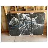 Triptych Horse and Rider Wall Art