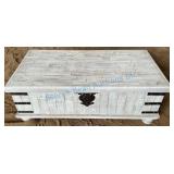 Solid Wood Chest With Hinged Top