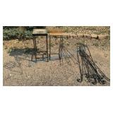 Metal Stools and Wrought Iron Pieces