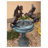 Bronze Horse Fountain with Circular Basin