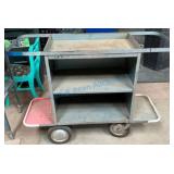 Metal Utility Cart with Multi-Tiered Design