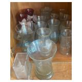Lot of Various Glass Vases in Assorted Shapes