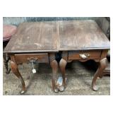 Wooden Side Tables with Curved Legs