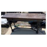 Wood and Metal Console Table