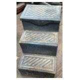 Three-Tier Cast-Iron Horse Mounting Block