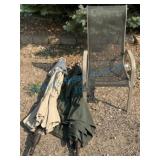 Patio Umbrellas and Mesh Chair
