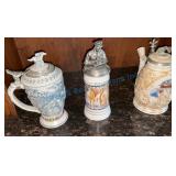 Collection of Three Decorative Beer Steins