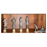 Collection of Pewter Bells With Figurines
