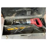 Reciprocating Saw with Metal Case and Blades
