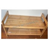 Two-Tier Bamboo Shoe Rack
