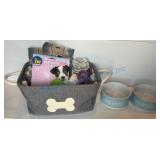 Pet Supplies Bundle with Storage and Bowls