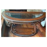 Half-Moon Glass-Top Console Table