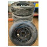 Five Mounted Trailer Tires 225/75R15