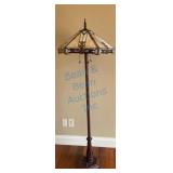 Tall Lamp With Stained Glass Shade