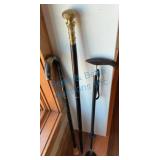 Collection of Three Decorative Walking Canes