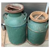 Green Metal Milk Cans