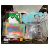 Plastic Storage Bin With Art Supplies