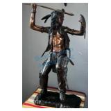 37in Bronze Native American Warrior Statue