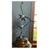 32-Inch Bronze Sculpture of Osprey with Fish