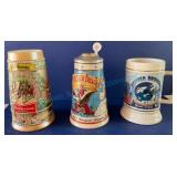 Set of Three Budweiser Collectible Steins