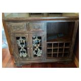 Rustic Wooden 45x54x19 Wine Cabinet