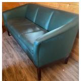 76-Inch Green Vinyl Sofa
