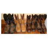 Four Pairs of Justin Cowboy Boots Size 13