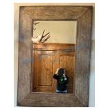Rustic Wooden Framed Mirror, 51x70in
