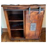 Rustic Wood Cabinet with Sliding Door
