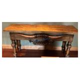 Wood Console Table with Carved Details