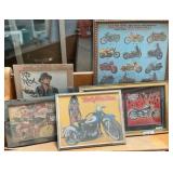 Framed Harley-Davidson Memorabilia Collection