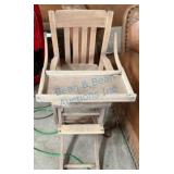Wooden High Chair with Folding Design